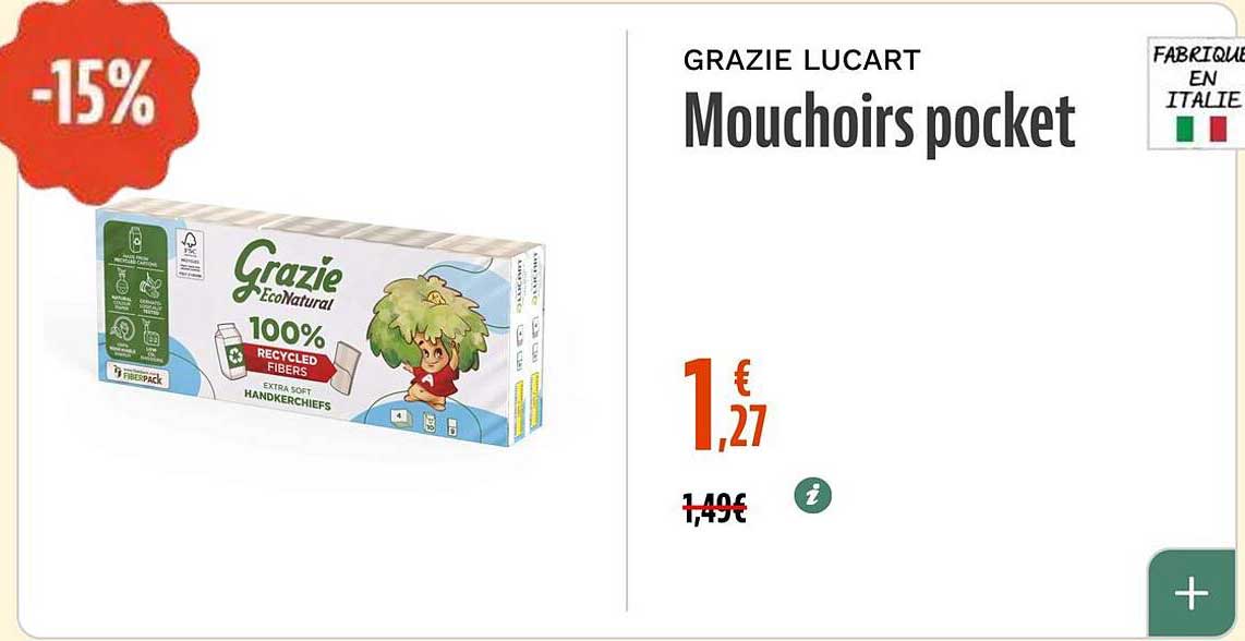 GRAZIE LUCART Mouchoirs pocket