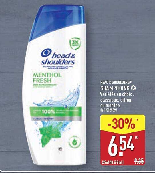 HEAD & SHOULDERS® SHAMPOOING Variétés au choix : classique, citron ou menthe.