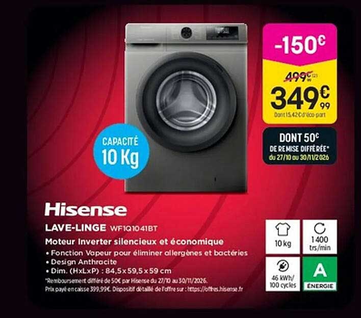 Hisense LAVE-LINGE WFIQ1041BT