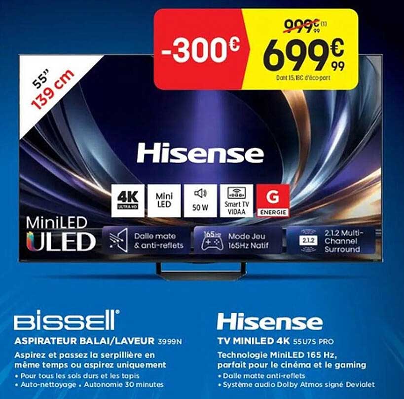 Hisense TV MiniLED 4K 55U7S PRO