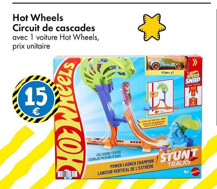 Hot Wheels Circuit de cascades avec 1 voiture Hot Wheels, prix unitaire