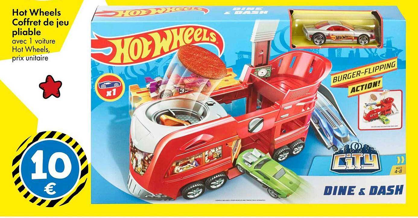 Hot Wheels Coffret de jeu pliable avec 1 voiture Hot Wheels, prix unitaire