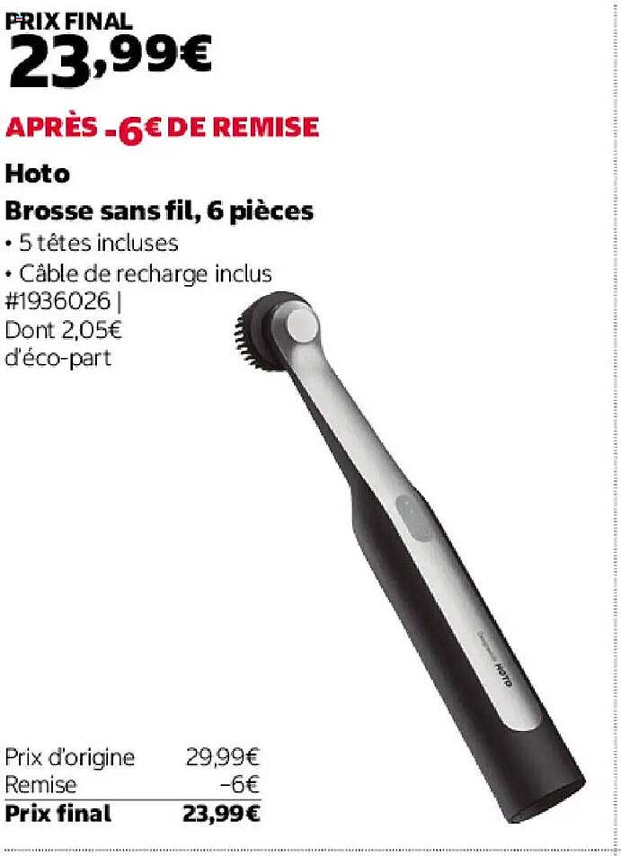 Hoto Brosse sans fil, 6 pièces