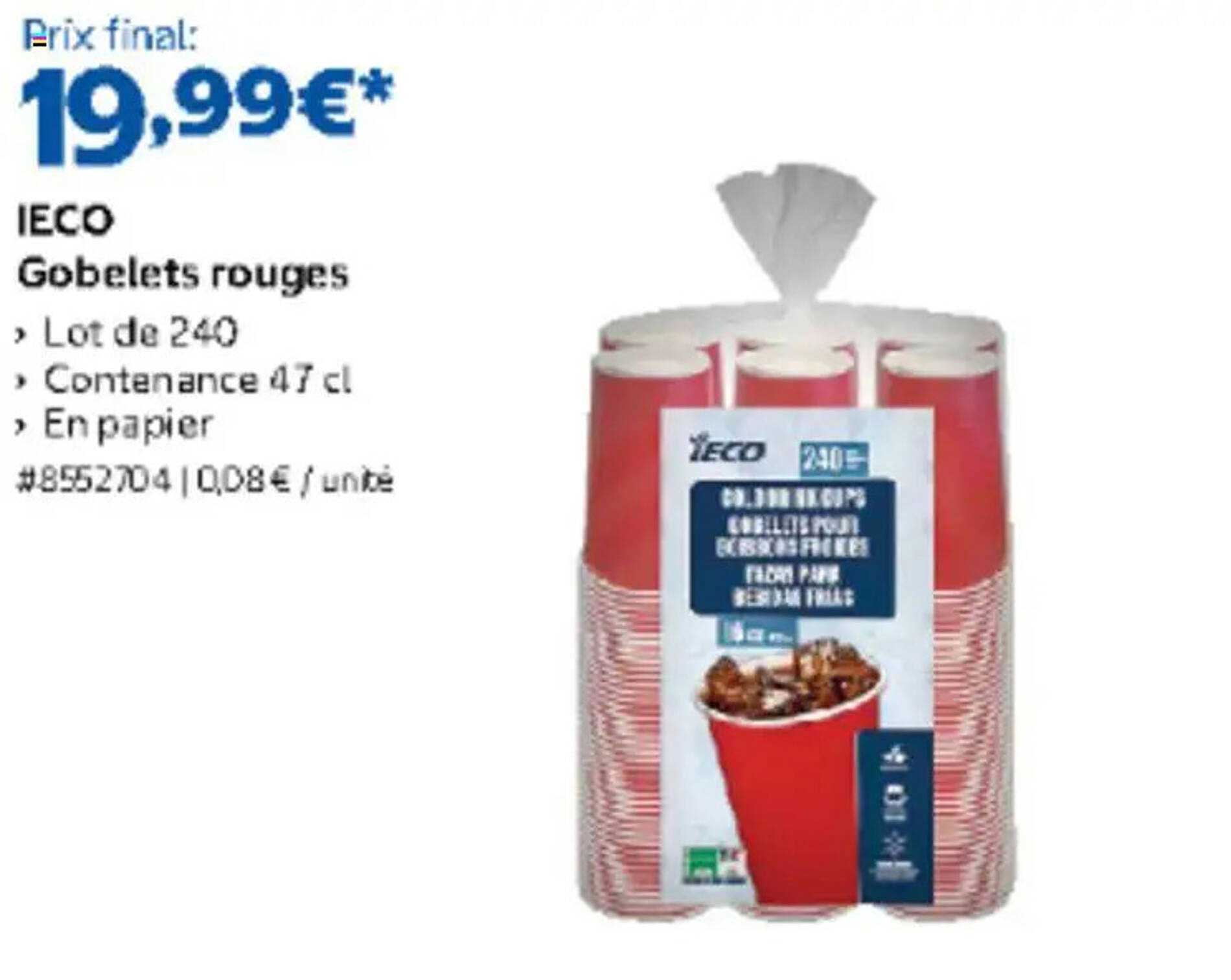 IECO Gobelets rouges