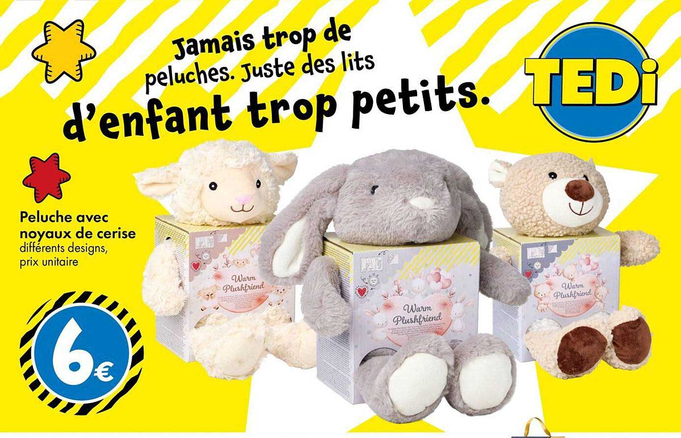 Jamais trop de peluches. Juste des lits d'enfant trop petits.