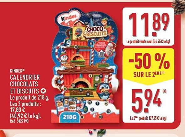 KINDER® CALENDRIER CHOCOLATS ET BISCUITS