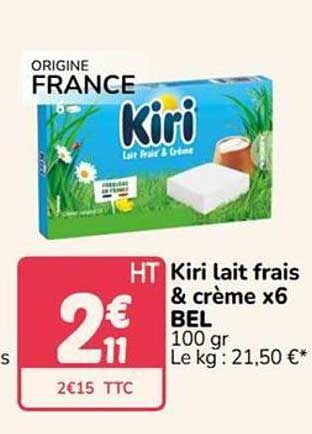 Kiri lait frais & crème x6 BEL 100 gr