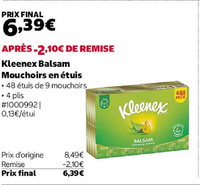 Kleenex Balsam Mouchoirs en étuis
