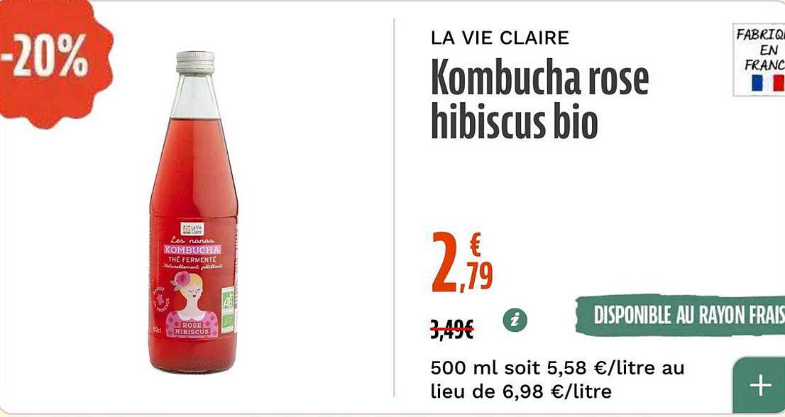 Kombucha rose hibiscus bio