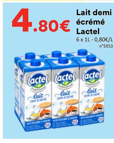 Lait demi écrémé Lactel