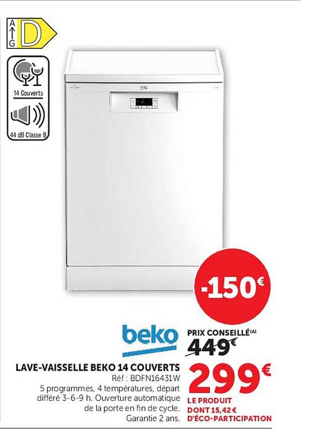 LAVE-VAISSELLE BEKO 14 COUVERTS