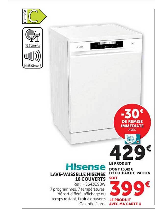 LAVE-VAISSELLE HISENSE 16 COUVERTS