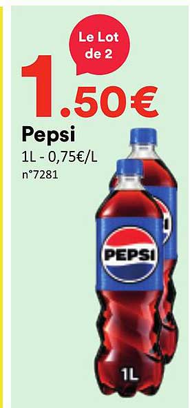 Le Lot de 2 1.50€ Pepsi
