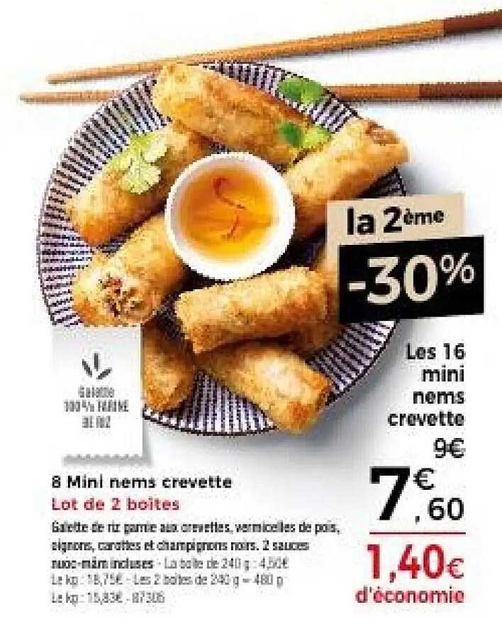 Les 16 mini nems crevette