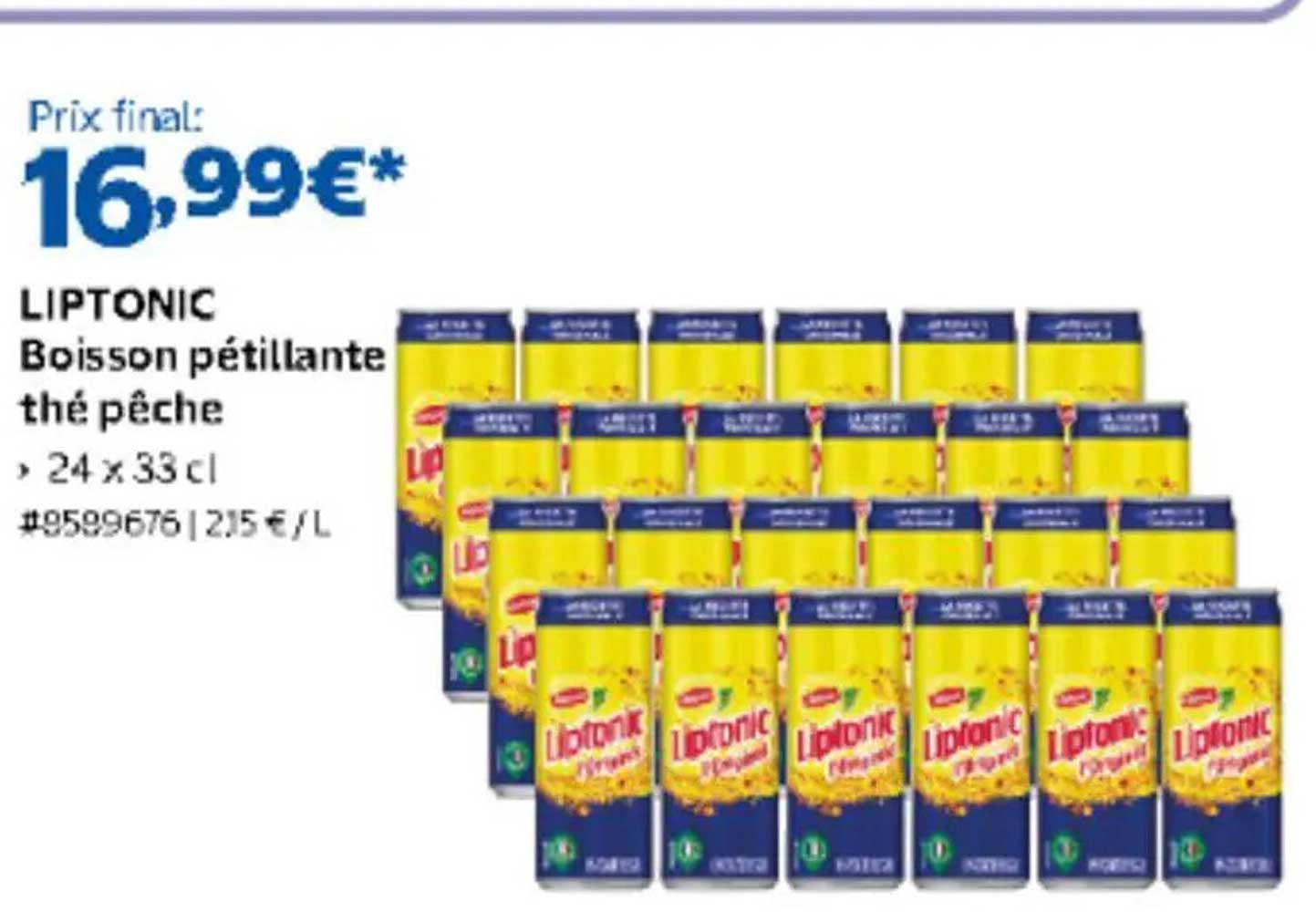 LIPTONIC Boisson pétillante thé pêche