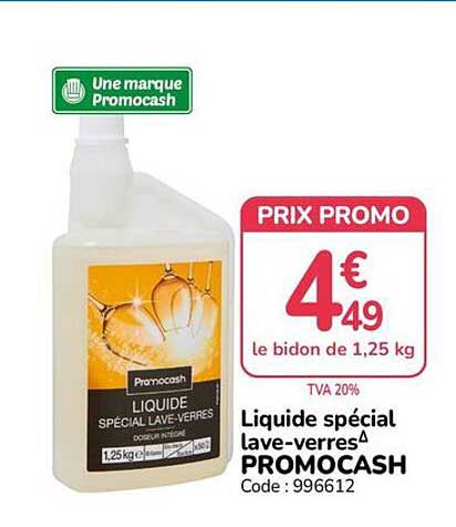 Liquide spécial lave-verres PROMOCASH