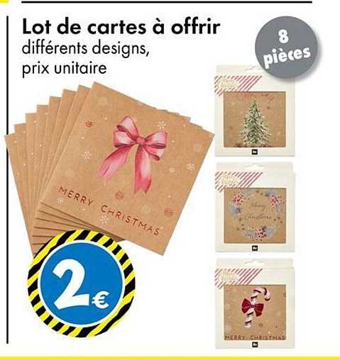 Lot de cartes à offrir différents designs, prix unitaire