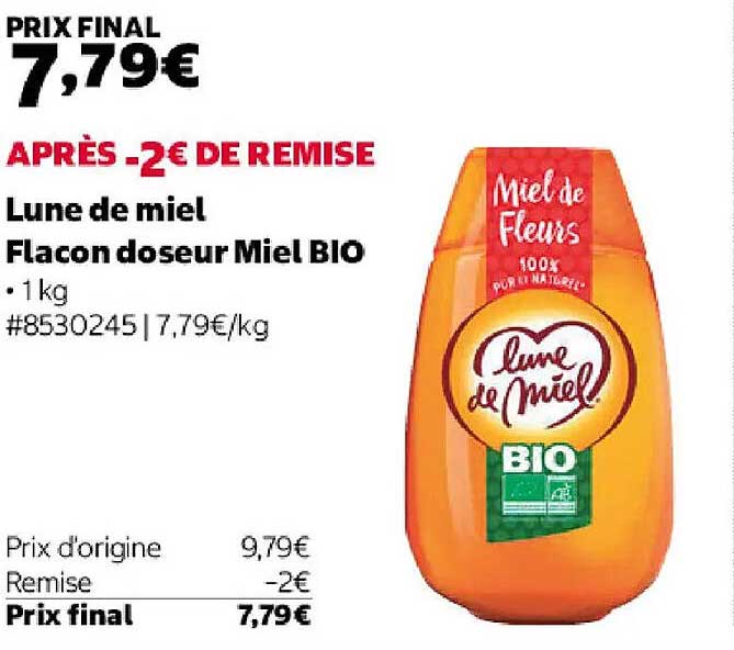 Lune de miel Flacon doseur Miel BIO