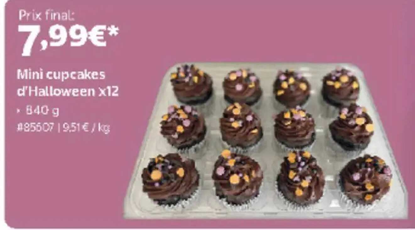 Mini cupcakes d'Halloween x12