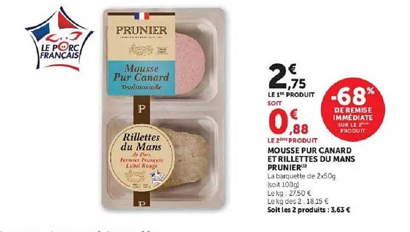 MOUSSE PUR CANARD ET RILLETTES DU MANS PRUNIER