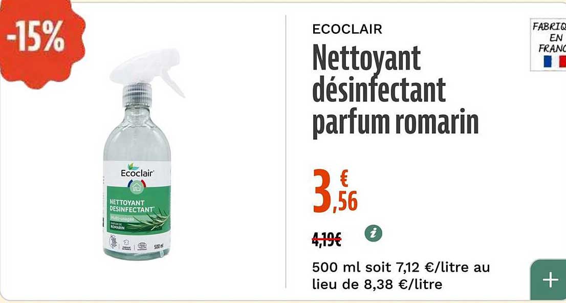 Nettoyant désinfectant parfum romarin