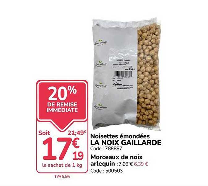Noisettes émondées LA NOIX GAILLARDE