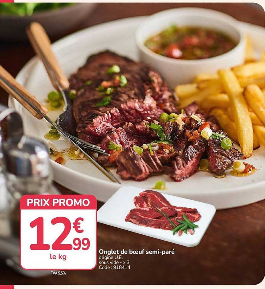 Onglet de boeuf semi-paré