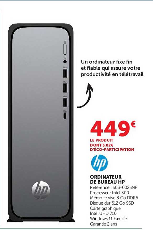 ORDINATEUR DE BUREAU HP