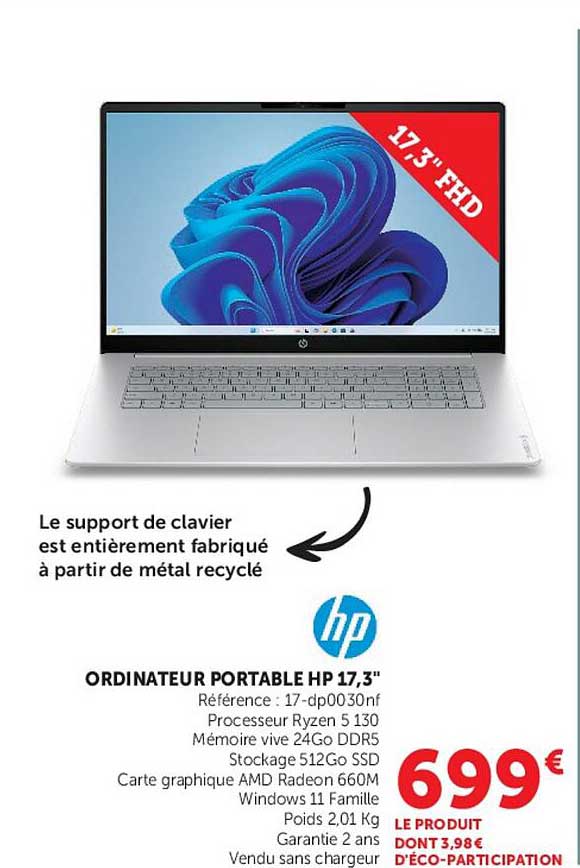ORDINATEUR PORTABLE HP 17,3"