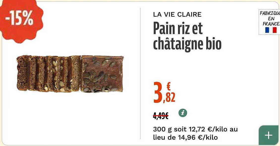 Pain riz et châtaigne bio
