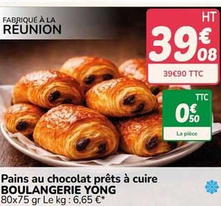 Pains au chocolat prêts à cuire BOULANGERIE YONG
