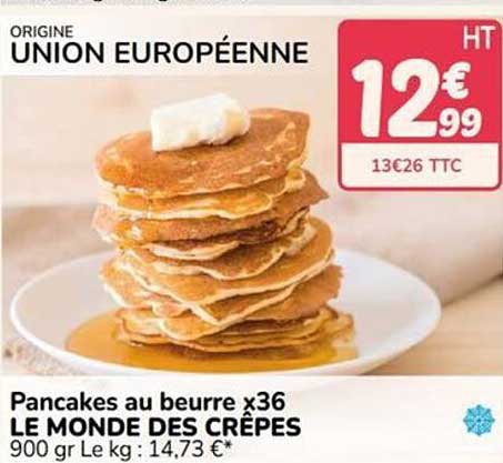 Pancakes au beurre x36 LE MONDE DES CRÊPES