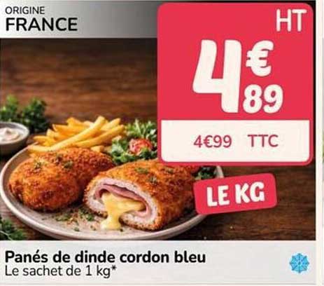 Panés de dinde cordon bleu