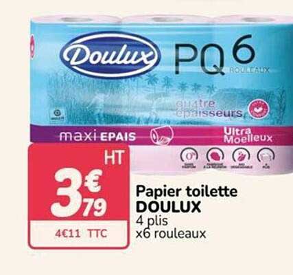 Papier toilette DOULUX 4 plis x6 rouleaux