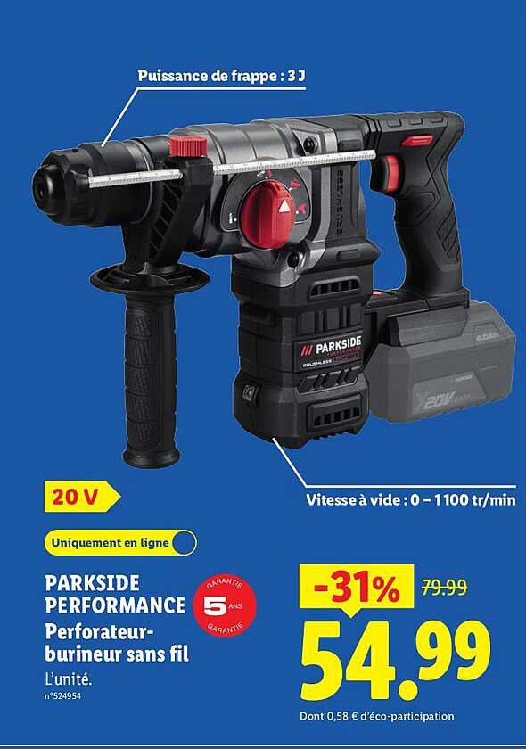 PARKSIDE PERFORMANCE Perforateur-burineur sans fil