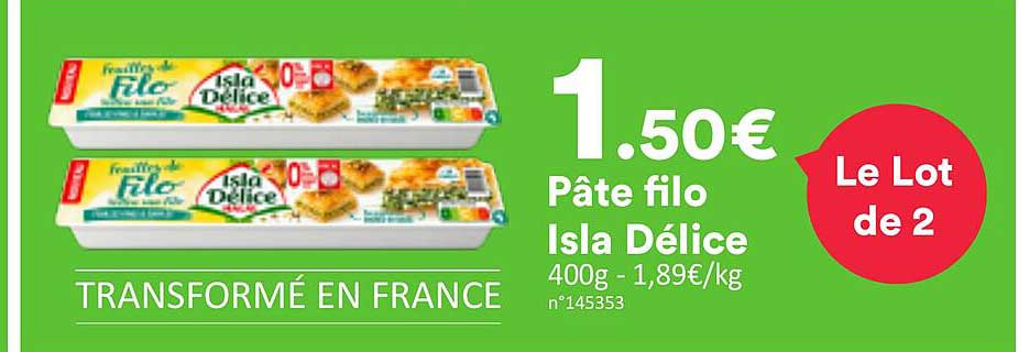 Pâte filo Isla Délice 400g - 1,89€/kg