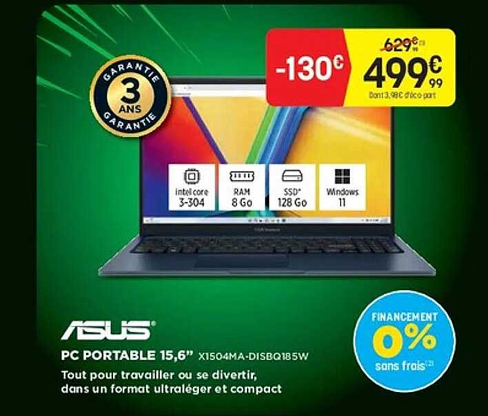 PC PORTABLE 15,6" X1504MA-DISBQB5W