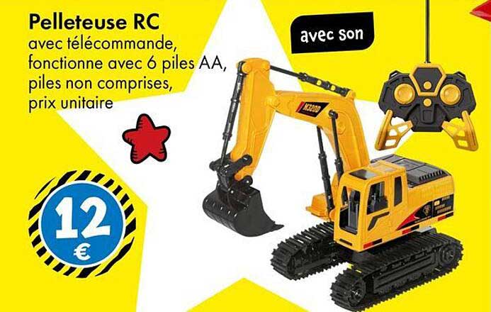 Pelleteuse RC avec télécommande, fonctionne avec 6 piles AA, piles non comprises, prix unitaire