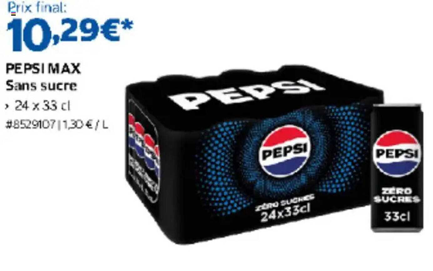 PEPSI MAX Sans sucre, 24 x 33 cl