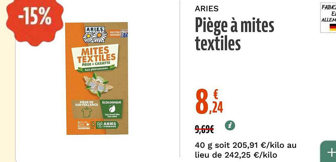 Piège à mites textiles