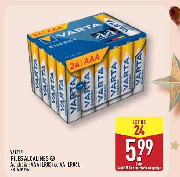 Piles alcalines VARTA