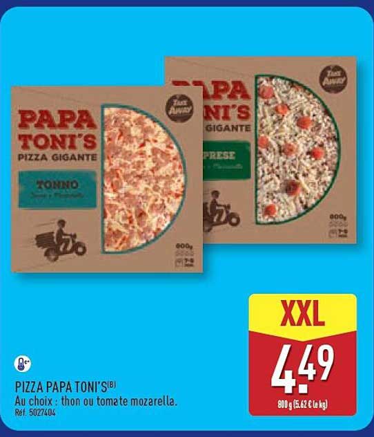 PIZZA PAPA TONI'S® Au choix : thon ou tomate mozerella.