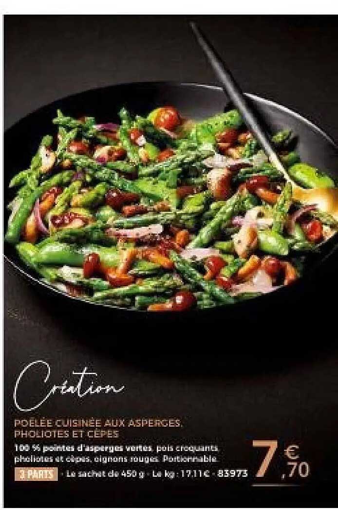 Poêlée cuisinée aux asperges, échalotes et cerises