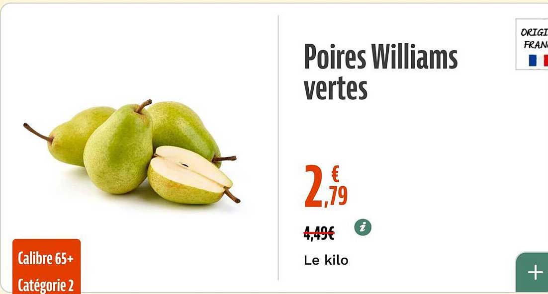 Poires Williams vertes