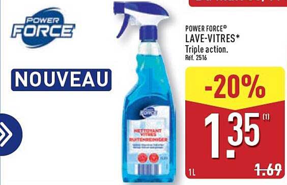 POWER FORCE® LAVE-VITRES* Triple action. Réf. 2516