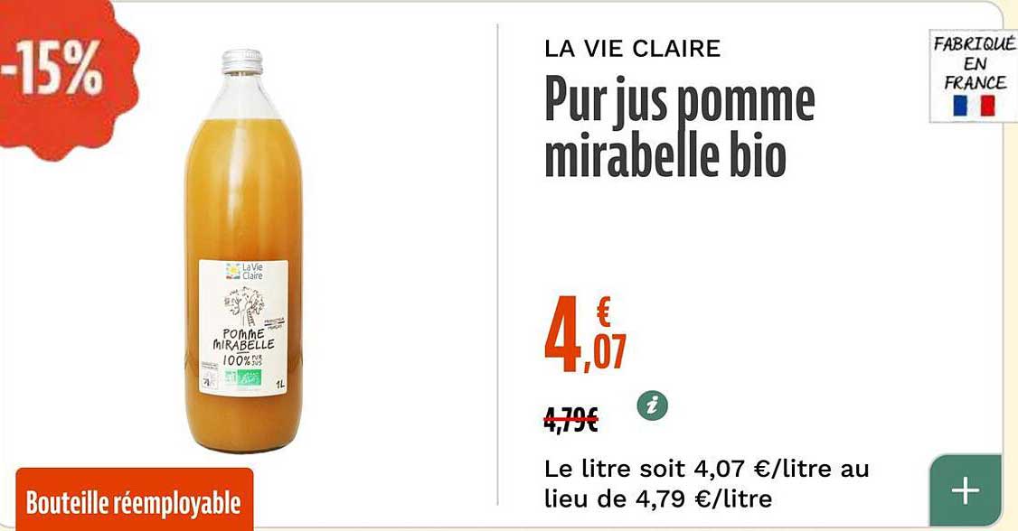 Pur jus pomme mirabelle bio