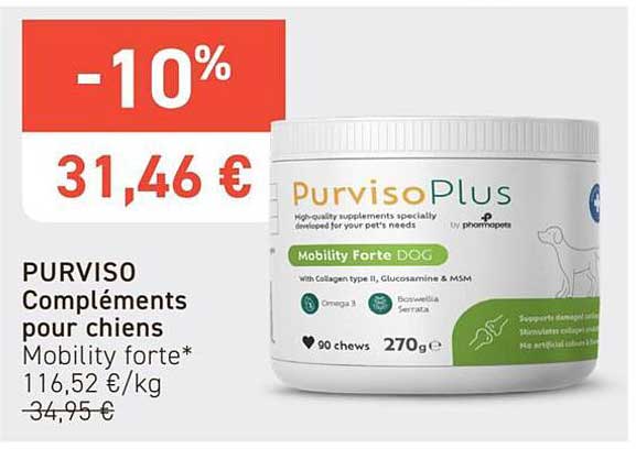 PURVISO Compléments pour chiens Mobility forte*