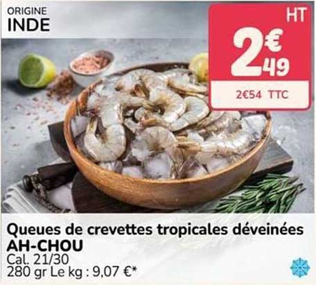 Queues de crevettes tropicales déveinées AH-CHOU