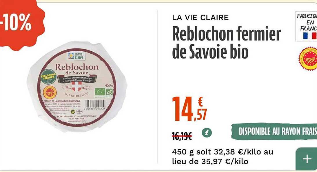 Reblochon fermier de Savoie bio
