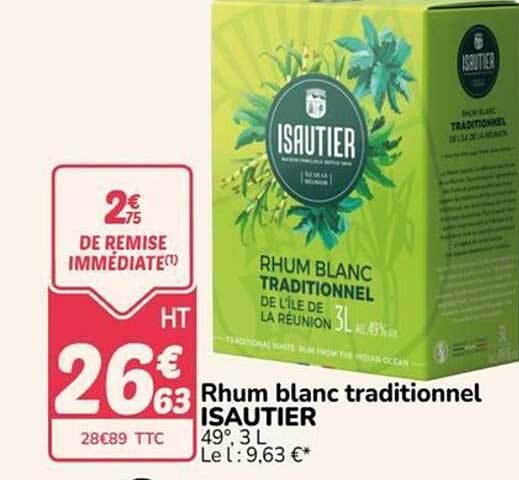 Rhum blanc traditionnel ISAUTIER